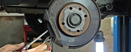 Brake being serviced